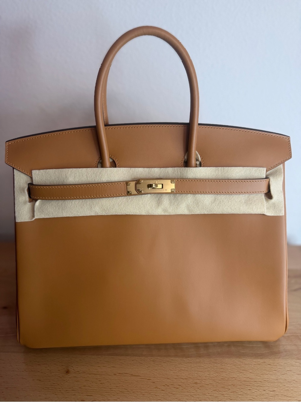 H BIRKIN 35 HAAS BARENIA FAUVE SMOOTH GOLD plated GHW vache naturelle sable